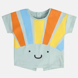 MINI KLUB Cotton Half Sleeves Abstract Printed Top - Grey-picture-41