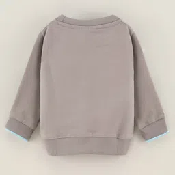 Ollypop Cotton Lycra Full Sleeves Sweatshirt Heart Print - Grey image 2