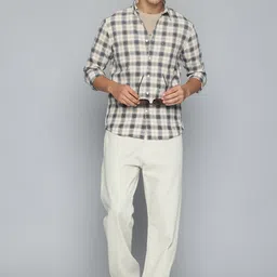 Flying Machine Slim Fit Checked Pure Cotton Casual Shirt image 5