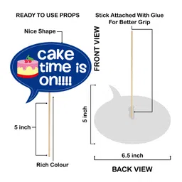 Zyozi Half Birthday Decorations Combo Banner and Photo Booth Props Blue and White (Pack Of 27) image 5