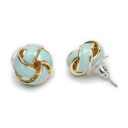 AVANT-GARDE PARIS Green Gold Plated Antique Contemporary Studs image 4