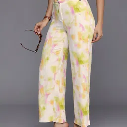Allen Solly Woman Women Tie and Dye Printed Slim Fit High-Rise Trousers-picture-38