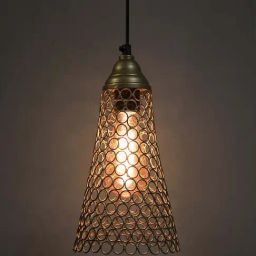 Homesake Golden Cone Shape Pendant Light - Set of 1 (Bulb not included)-picture-12