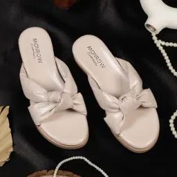 Monrow Women's Cream Casual Sandals-image-49