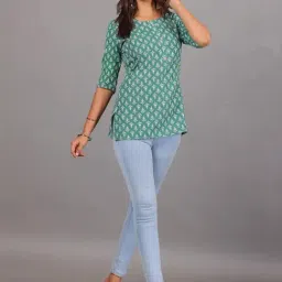 Kairab Blue Cotton Printed Kurti-picture-21