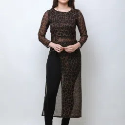 Cation Black & Brown Animal Print Tunic image 1