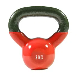 Protoner Cast Iron Vinyl Coated Kettle Bell (Red) Size - 8 kg image 1