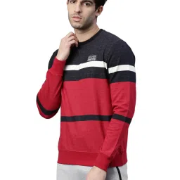 Proline Red & Navy Regular Fit Colour Block SweatShirt image 3