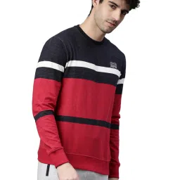 Proline Red & Navy Regular Fit Colour Block SweatShirt image 4