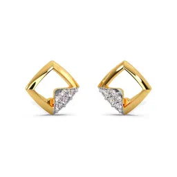 Candere by Kalyan Jewellers Stylish 14K Yellow Gold and Diamond Stud Earrings image 1