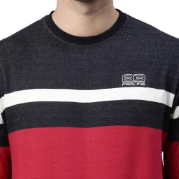 Proline Red & Navy Regular Fit Colour Block SweatShirt image 5