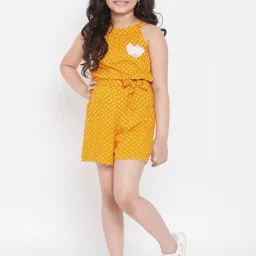 StyloBug Girls Yellow Printed Jumpsuit-image-49