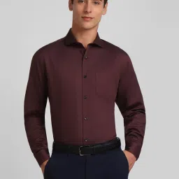 Allen Solly Brown Cotton Slim Fit Printed Shirt image 1