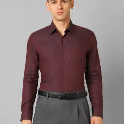 Louis Philippe Brown Cotton Slim Fit Printed Shirt image 1