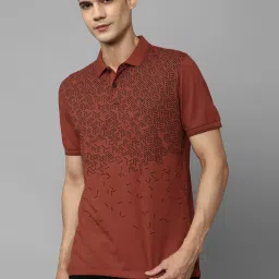 Allen Solly Maroon Regular Fit Printed Polo T-Shirt image 1