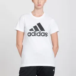 adidas White Cotton Printed T-Shirt image 1