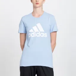 adidas Powder Blue Cotton Printed T-Shirt image 1