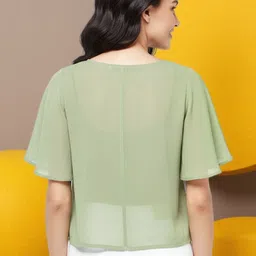 SZN Women Solid Flutter Sleeve Top image 2