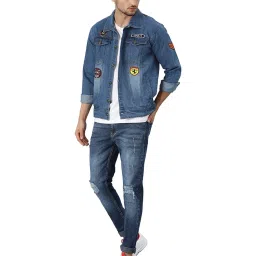 VOXATI Blue Full Sleeves Shirt Collar Denim Jacket image 5