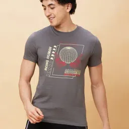 Being Human Grey Regular Fit Graphic Print Crew T-Shirt-image-30