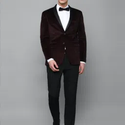 Allen Solly Maroon Slim Fit Two Piece Suit image 1