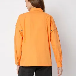 Vero Moda Tangerine Solid Casual Shirt image 2