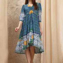 CORSICA Women Bohemian Printed Crepe Fit & Flare Dress-image-89