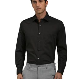 Louis Philippe Black Regular Fit Geometric Shirt-picture-48