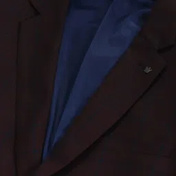 Louis Philippe Brown Slim Fit Checks Three Piece Suit image 5