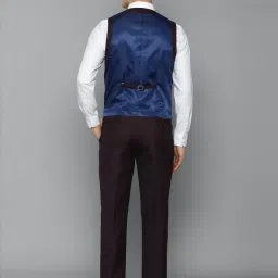 Louis Philippe Brown Slim Fit Checks Three Piece Suit image 4