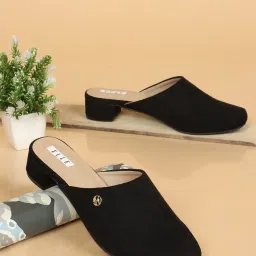 Elle Women's Black Mule Shoes image 1