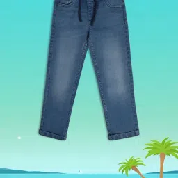MINIKLUB Kids Blue Solid Denim Pants-image-41