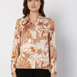 Vero Moda Orange & Brown Printed Casual Shirt image 1