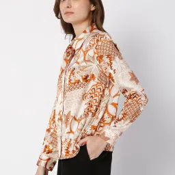 Vero Moda Orange & Brown Printed Casual Shirt image 3