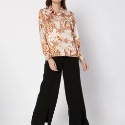 Vero Moda Orange & Brown Printed Casual Shirt image 4