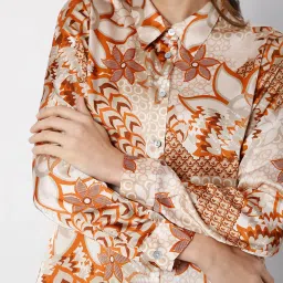 Vero Moda Orange & Brown Printed Casual Shirt image 5