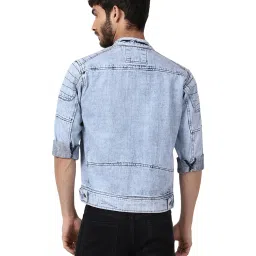 VOXATI Blue Full Sleeves Shirt Collar Denim Jacket image 2