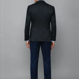 Louis Philippe Gods & Kings Navy Slim Fit Self Pattern Four Piece Suit image 2