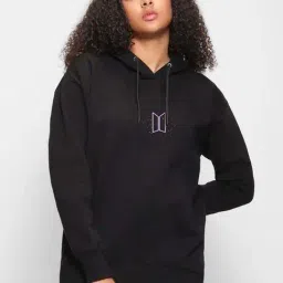 Bewakoof Black Graphic Relaxed Fit Hoodie-picture-38