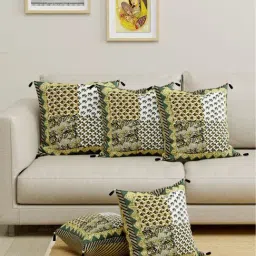 Living Roots Multicolor Cotton Cushion Covers - Set of 5-picture-10