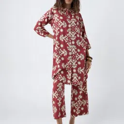 Utsa by Westside Red Geometric Printed A-Line Kurta-image-34
