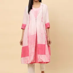 Biba Pink Printed Flared Kurta-image-22
