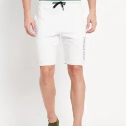 Octave White Melange Cotton Regular Fit Printed Shorts-picture-19