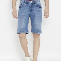 Crimsoune Club Blue Slim Fit Denim Shorts-image-28