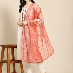 Saadgi Orange Embroidered Dupatta-image-79