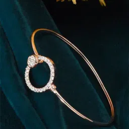 Zaveri Pearls Rose Gold Cubic Zirconia Contemporary Bangle Style Brass Kada-ZPFK9946-picture-10
