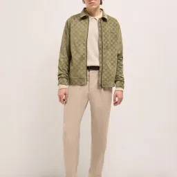 The Bear House Green Polyester Regular Fit Textured Casual Jacket image 4