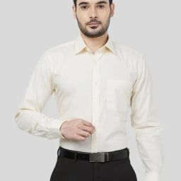 Raymond Yellow Cotton Slim Fit Checks Shirt-picture-28
