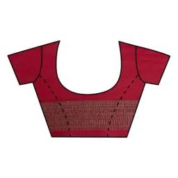 Taneira Red Crepe Embroidered Saree With Unstitched Blouse image 5