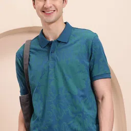 Mast & Harbour Floral Print Polo Collar T-shirt-picture-55